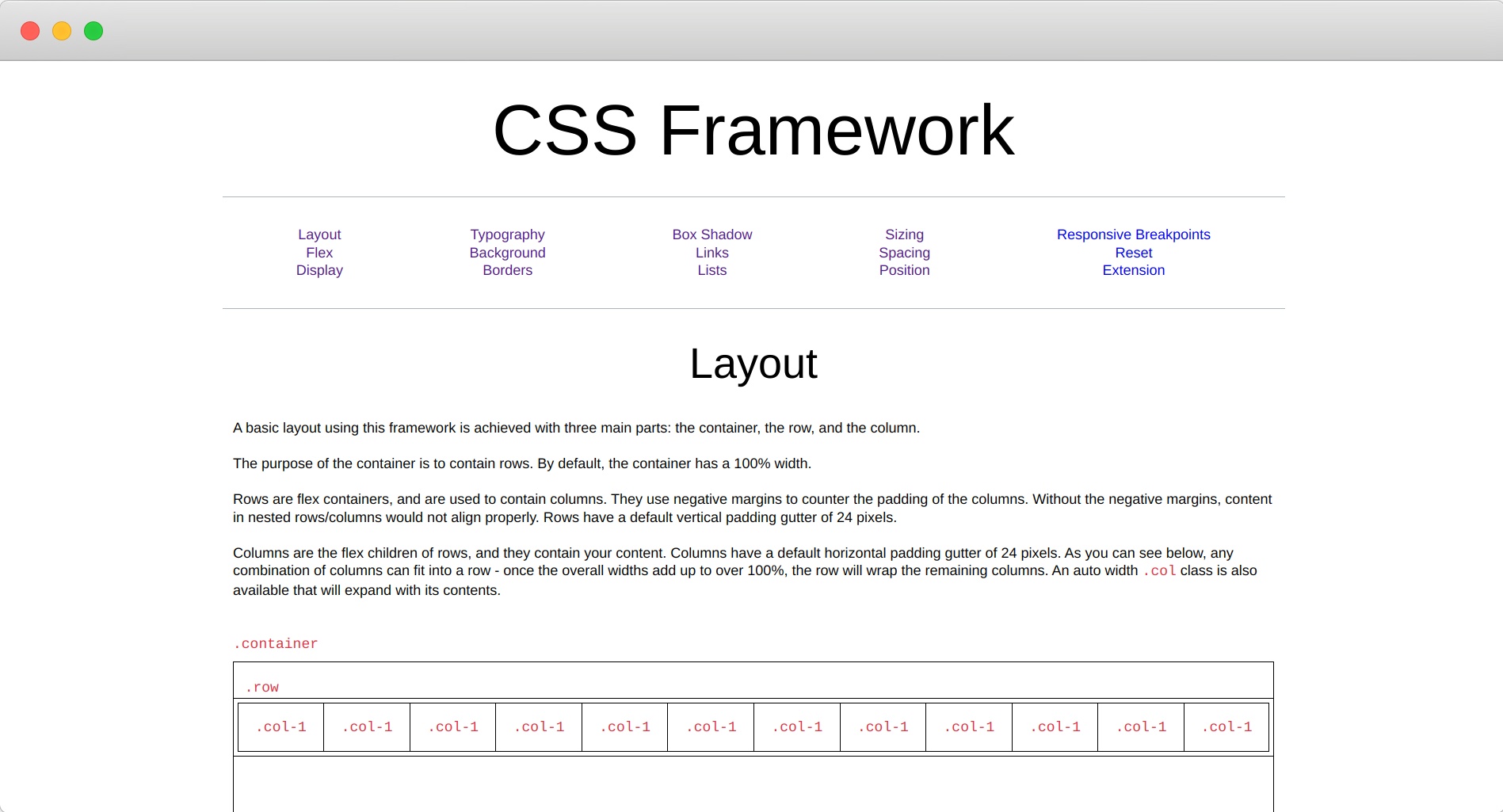 this is an image of the css-framework app